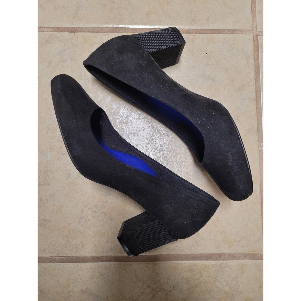 Antonia Saint NY Victoria Black Suede Chunky Heel Pumps Spain Professional‎